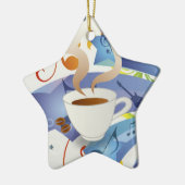 Coole Kaffee-Weihnachtsverzierung Keramik Ornament (Links)