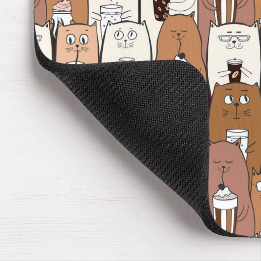 Coole Kaffeekatzen Mousepad (Ecke)
