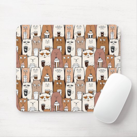 Coole Kaffeekatzen Mousepad (Mit Mouse)