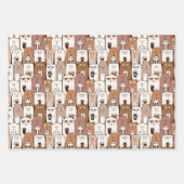 Coole Kaffeekatzen Packpapier Set 3 Geschenkpapier Set (Vorderseite)