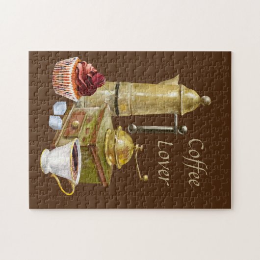 coole Kaffeeliebhaber ergänzen das Puzzle (Horizontal)