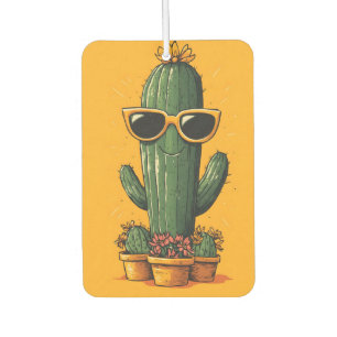 Coole Kaktus mit Sonnenbrille und Blume Autolufterfrischer