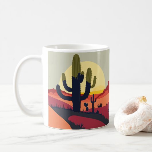 coole Kaktus-Tasse Kaffeetasse (Mit Donut)