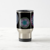 coole Kaleidoskop-Reise-Tasse des Blaus n rosa… Reisebecher (Mittel)