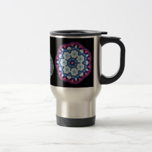 coole Kaleidoskop-Reise-Tasse des Blaus n rosa… Reisebecher