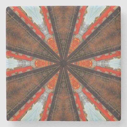 Coole Kaleidoskopansicht Steinuntersetzer (Vorderseite)