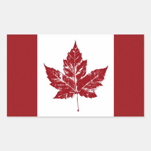 Coole Kanada Flaggenkleber Retro Canadian Souvenir Rechteckiger Aufkleber (Vorderseite)