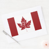 Coole Kanada Flaggenkleber Retro Canadian Souvenir Rechteckiger Aufkleber (Umschlag)