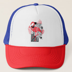 Coole Kappe mit rotem Flamingo-Aufdruck