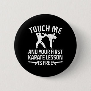 Coole Karate Kunst für Männer Frauen Karate Schwar Button
