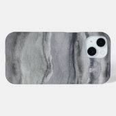Coole Karkohle Grau Abstrakte Aquarellmalerei Case-Mate iPhone Hülle (Rückseite (Horizontal))