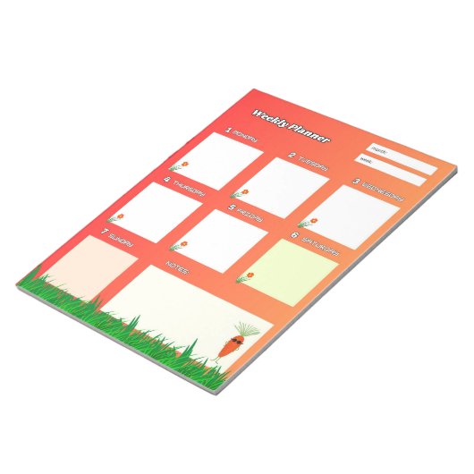 Coole Karotten und Blume Notizblock (angewinkelt)