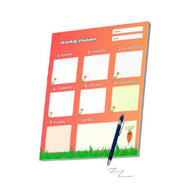 Coole Karotten und Blume Notizblock