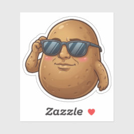 Coole Kartoffel mit Sonnenbrille Aufkleber