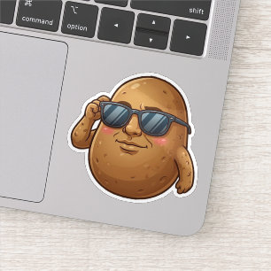 Coole Kartoffel mit Sonnenbrille Aufkleber