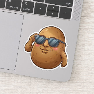 Coole Kartoffel mit Sonnenbrille Aufkleber
