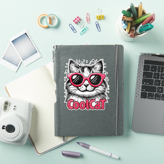 Coole Katze 1 Aufkleber (iPad Hülle)