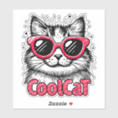 Coole Katze 1 Aufkleber (Blatt)