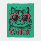 Coole Katze 1 Fleecedecke (Vorderseite)