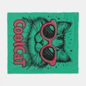 Coole Katze 1 Fleecedecke (Vorderseite (Horizontal))