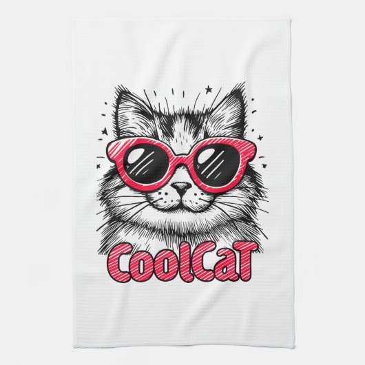 Coole Katze 1 Geschirrtuch (Vertikal)