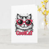 Coole Katze 1 Karte (Gelbe Blume)