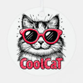Coole Katze 1 Ornament Aus Metall (Rückseite)