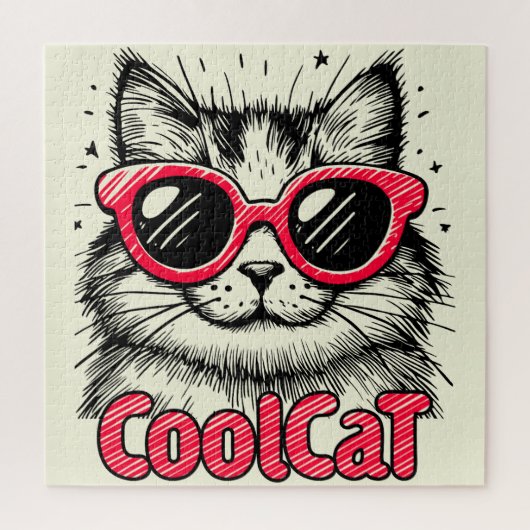 Coole Katze 1 Puzzle (Vertikal)