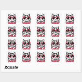 Coole Katze 1 Quadratischer Aufkleber (Blatt)