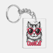 Coole Katze 1 Schlüsselanhänger (Vorderseite links)