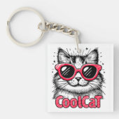 Coole Katze 1 Schlüsselanhänger (Vorderseite)