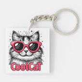 Coole Katze 1 Schlüsselanhänger (Rückseite)