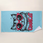 Coole Katze 1 Strandtuch (Vorderseite)