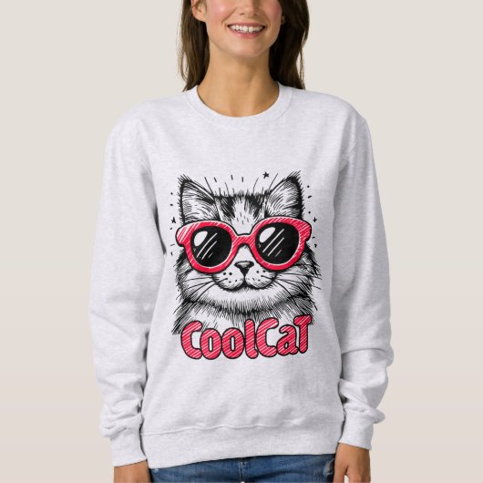 Coole Katze 1 Sweatshirt (Vorderseite)