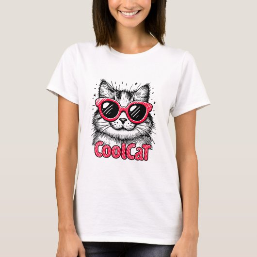 Coole Katze 1 T-Shirt (Vorderseite)