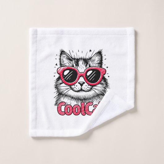 Coole Katze 1 Waschlappen (Waschlappen)