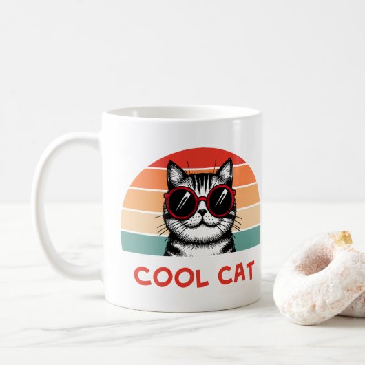 Coole Katze 2 Kaffeetasse (Mit Donut)