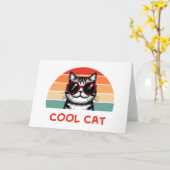 Coole Katze 2 Karte (Gelbe Blume)