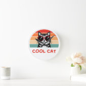 Coole Katze 2 Runde Wanduhr (Zuhause)