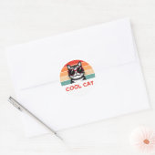 Coole Katze 2 Runder Aufkleber (Umschlag)