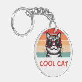 Coole Katze 2 Schlüsselanhänger (Vorderseite links)