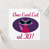 Coole Katze 30. Geburtstag Karte (Vorderseite/Rückseite Beispiel)