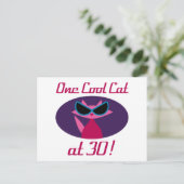 Coole Katze 30. Geburtstag Postkarte (Stehend Vorderseite)