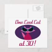 Coole Katze 30. Geburtstag Postkarte (Vorne/Hinten)