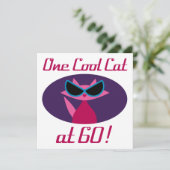 Coole Katze 60. Geburtstag Karte (Stehend Vorderseite)