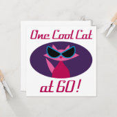 Coole Katze 60. Geburtstag Karte (Vorderseite/Rückseite Beispiel)