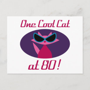 Coole Katze 80. Geburtstag Postkarte