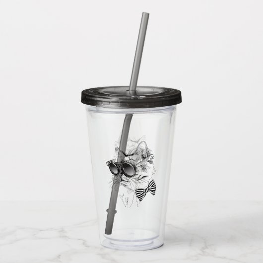 Coole Katze Acryltrinkbecher (Rückseite)
