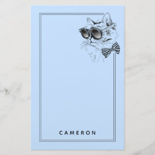 Coole Katze addieren Ihren Namen Briefpapier