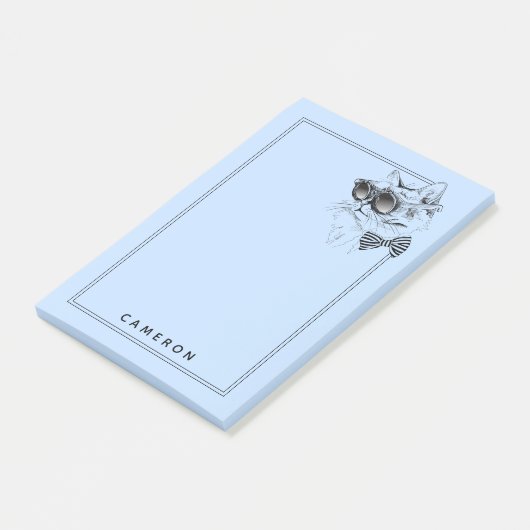 Coole Katze | addieren Ihren Namen Post-it Klebezettel (angewinkelt)